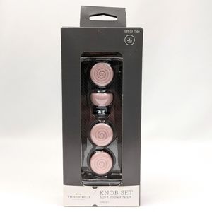 Threshold Round Swirl Knobs Nursery Baby Kids Bedroom Whimsical Pink 4 Knobs NIB